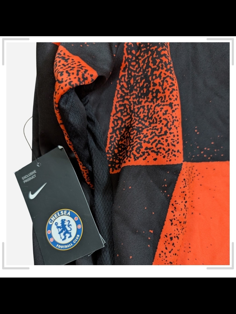 Nike Men’s Long Sleeve Chelsea Football Shirt - Black/Orange - Picture 6 of 6